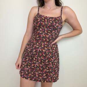 Vintage All That Jazz Black Floral Mini Dress